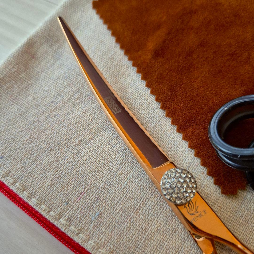 新品★フェニーチェ ★カーブシザー ギザ刄★6.5 in トリミングばさみ