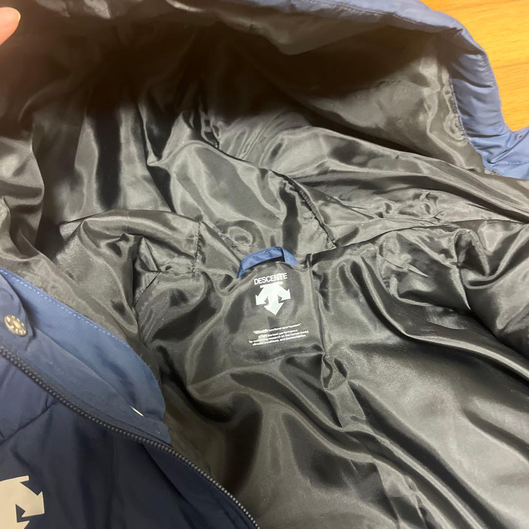 ネイビー ベンチコート フード付き