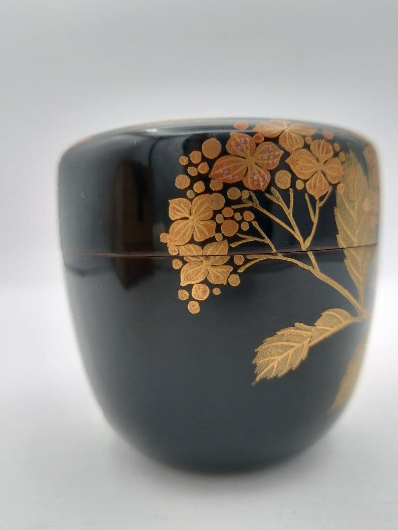 b853【新品・未使用】大棗 紫陽花 村田道寛 木箱 茶道具