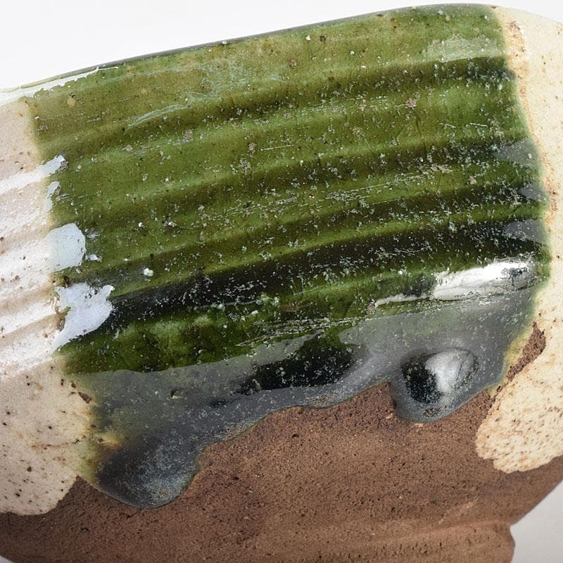 茶道具　加藤唐九郎（一ム斎）作　絵織部　茶碗　時代箱　C　R8826