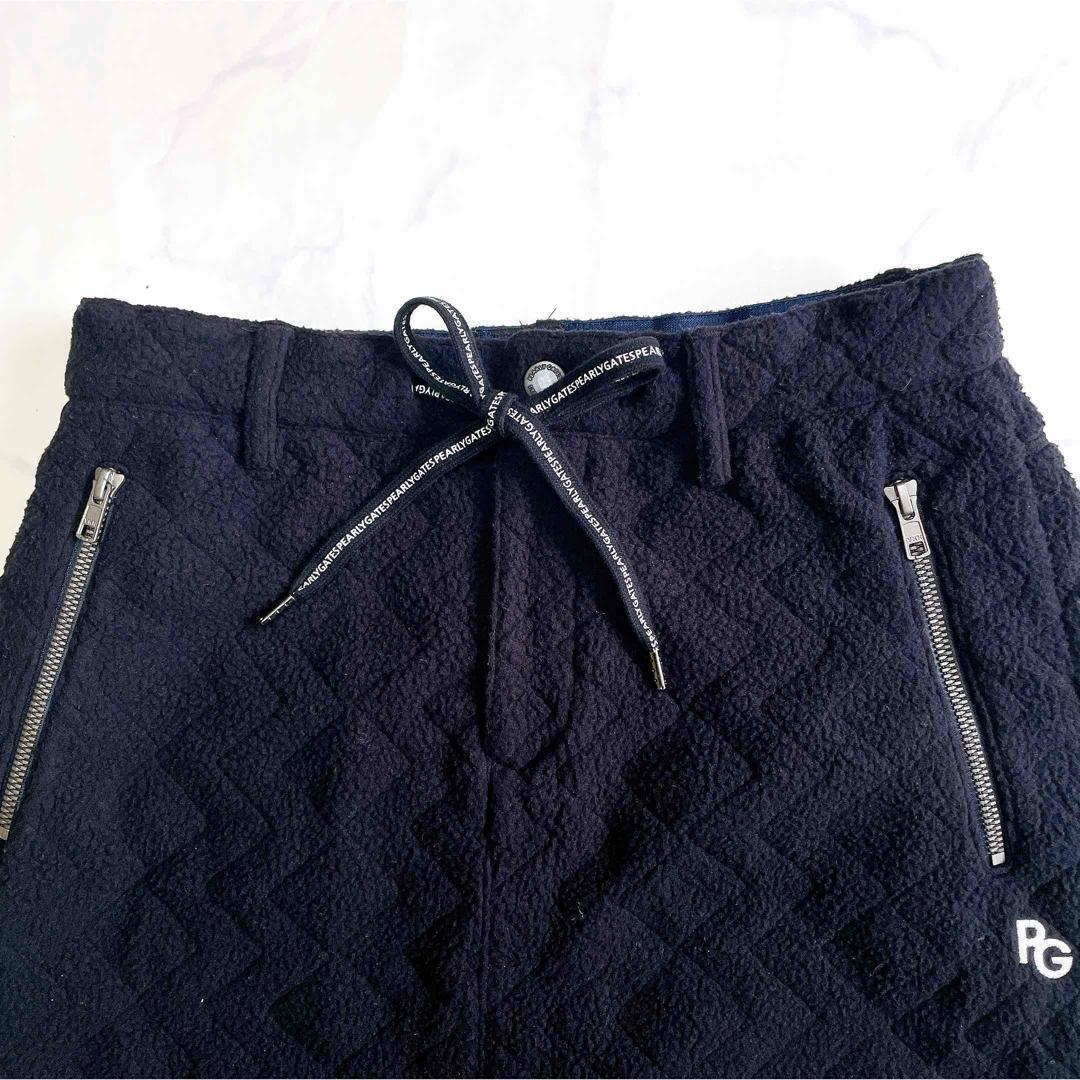 極美品 パーリーゲイツ 中綿キルティングスカート ボア フリース ゴルフ 0
