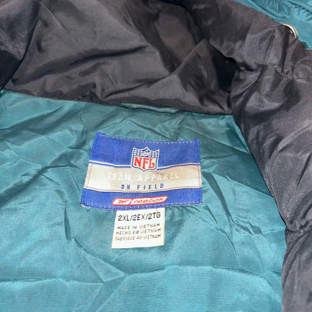 00s Reebok NFL オンフィールド 刺繍ロゴファー付き中綿ジャケット