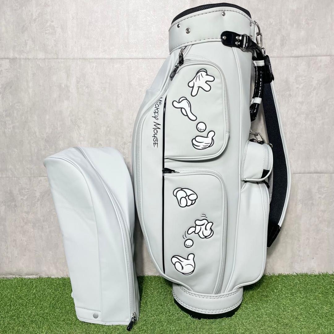 ディズニー ミッキーマウス Disney キャディバッグ ゴルフバッグ グレー