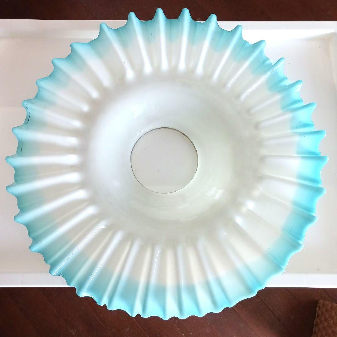 アンティーク吊りオイルランプ　　スカイブルー