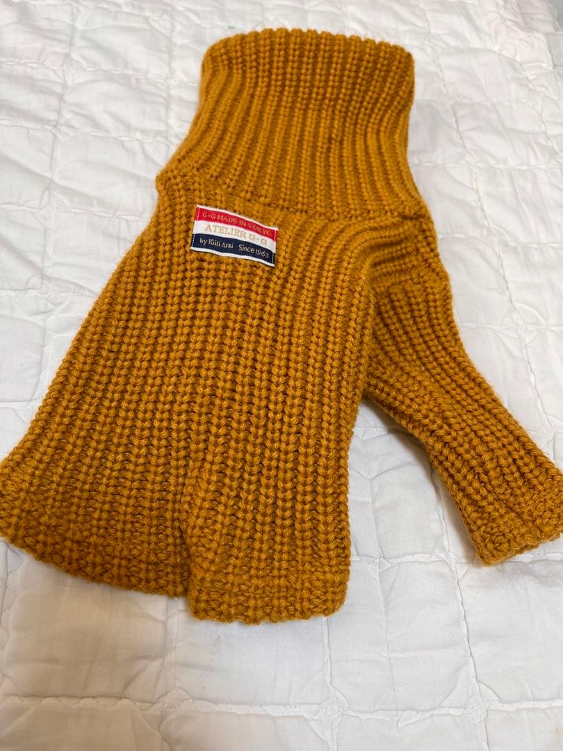 ニットセーター　犬服 マスタード　アトリエgg