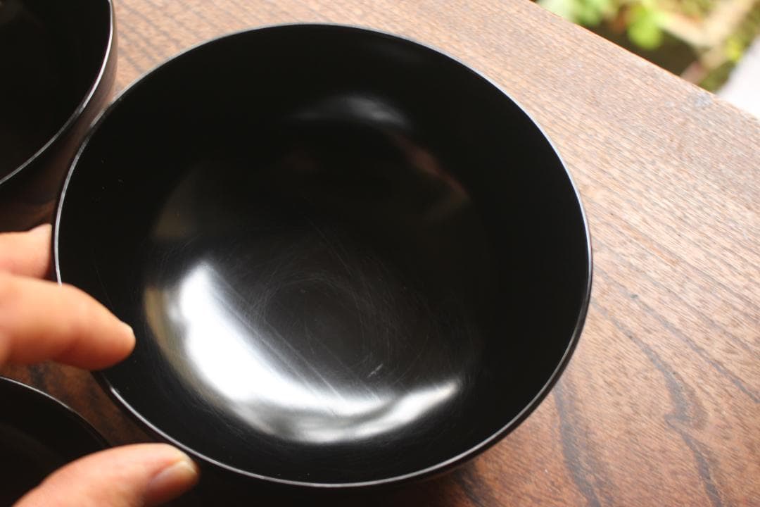 時代逸品！上質黒漆に優美な牡丹見返し蜂蒔絵の映えるお椀2点（検輪島塗蒔絵椀雑煮椀