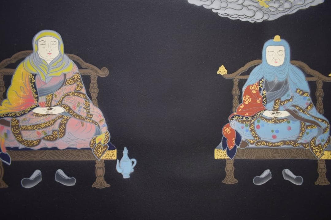 複製/天台宗/天台三尊仏図/三尊佛図/工芸/布袋屋掛軸HI-994