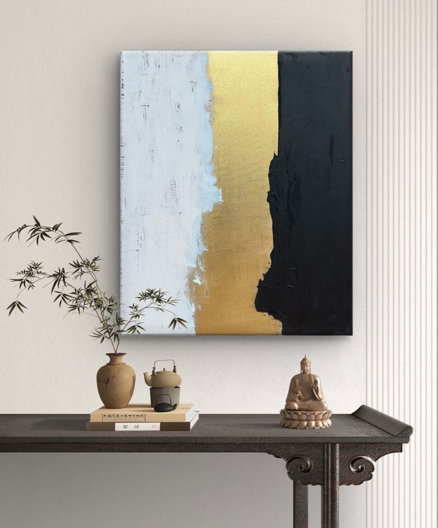 インテリア/和風/禅/絵画/アート/抽象画/モダン/ホテル/ホワイト/ゴールド