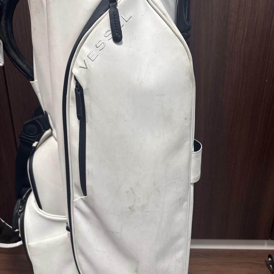 VESSEL Player 3.0 キャディバッグ ホワイト フード　カバー付き