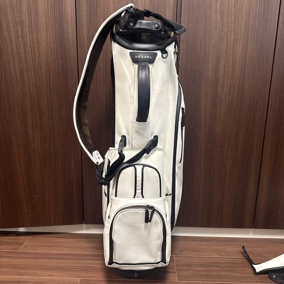 VESSEL Player 3.0 キャディバッグ ホワイト フード　カバー付き