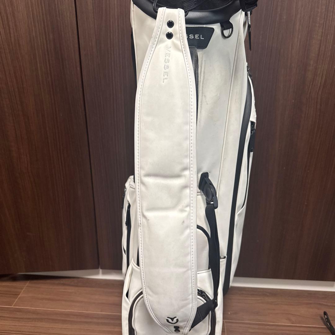 VESSEL Player 3.0 キャディバッグ ホワイト フード　カバー付き