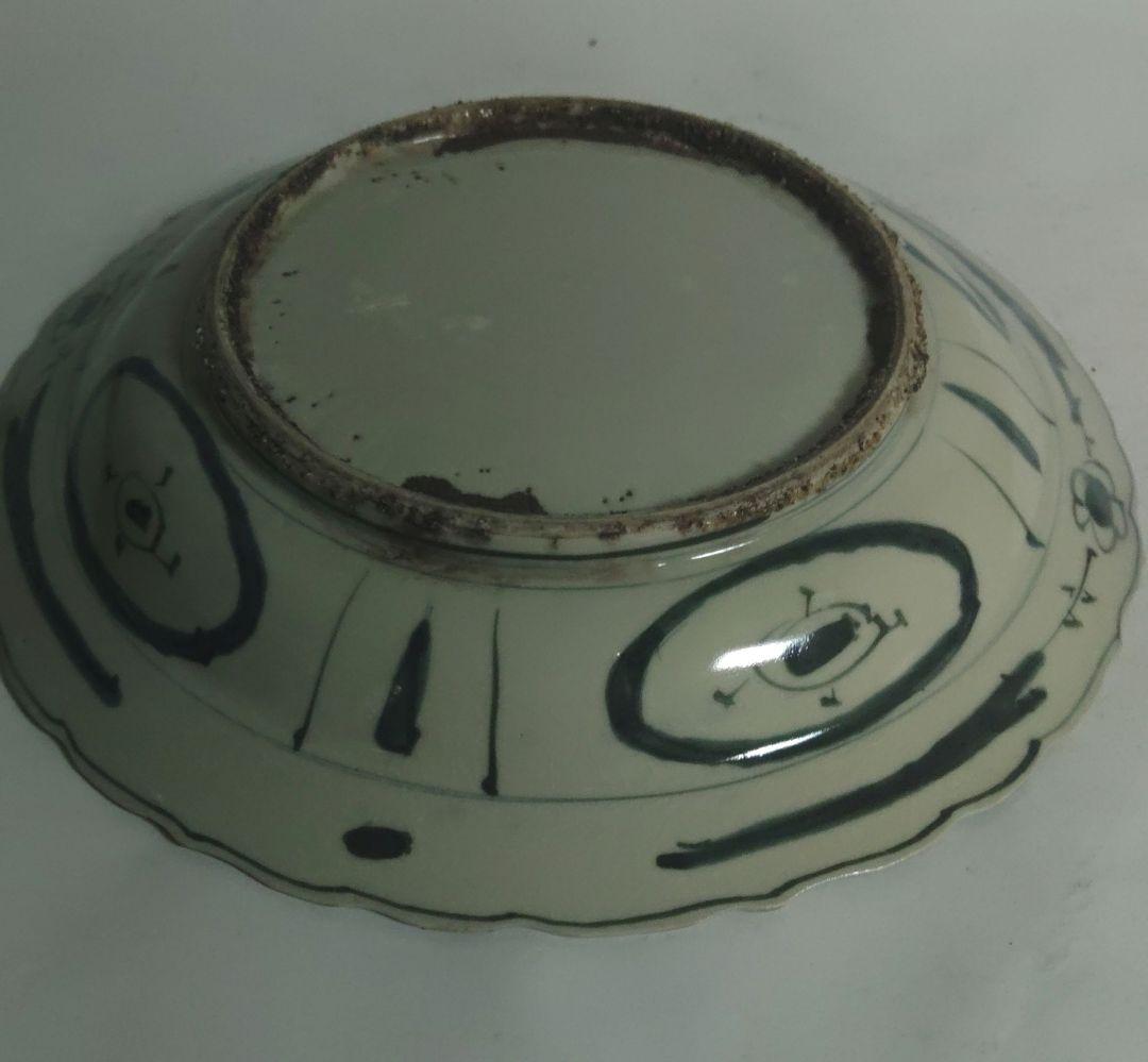 中国　明時代　染付　芙蓉　モンスターマスク　中国