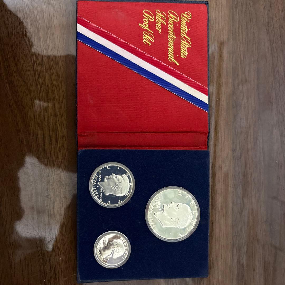 アメリカ建国200周年記念 シルバープルーフセット 3種【銀貨3枚・40%銀】