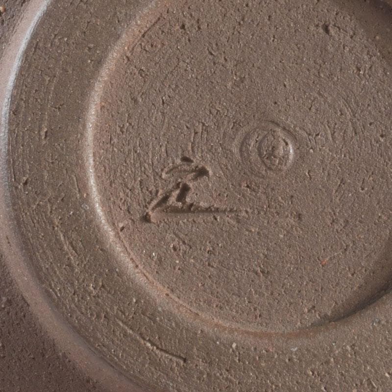 茶道具　桶谷定一作　灰被　天目茶碗　仕覆付　共布共箱　C　9487