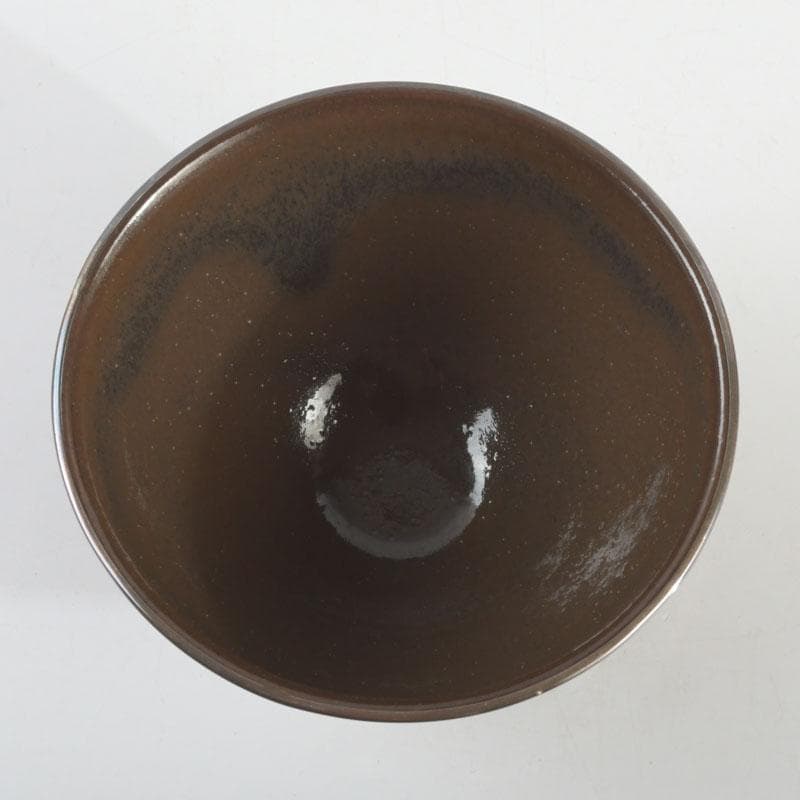 茶道具　桶谷定一作　灰被　天目茶碗　仕覆付　共布共箱　C　9487