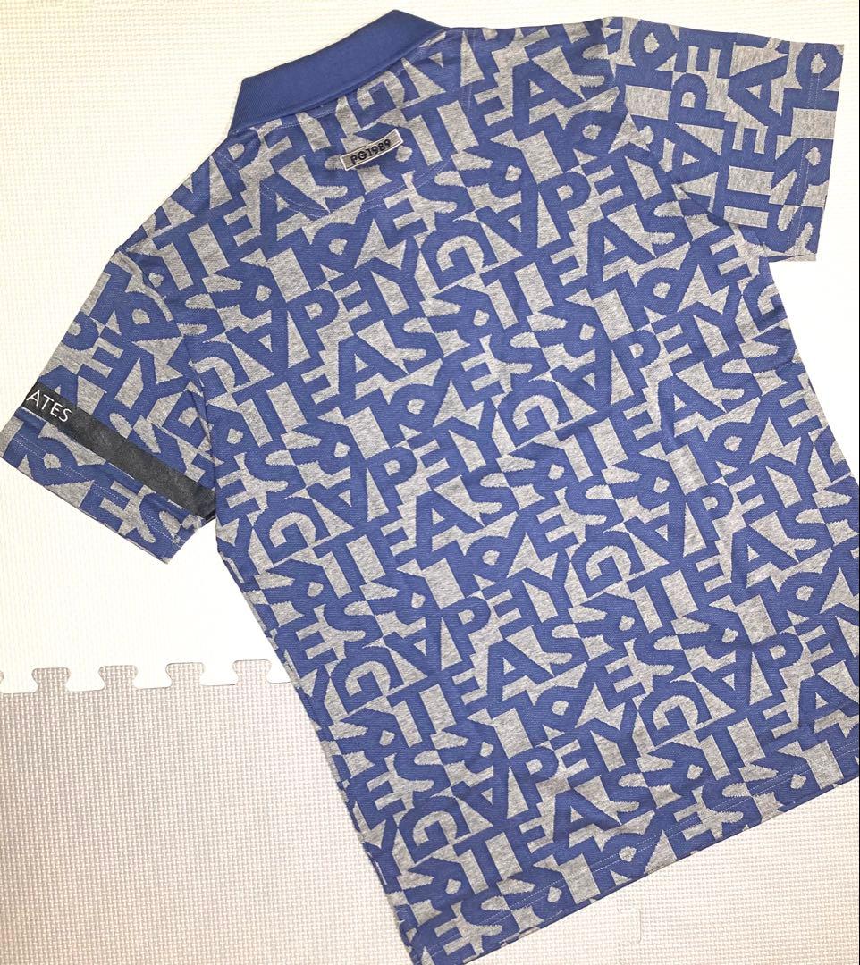 パーリーゲイツ ジャガード織 ランダムロゴ柄ポロシャツ（ブルー系／5）