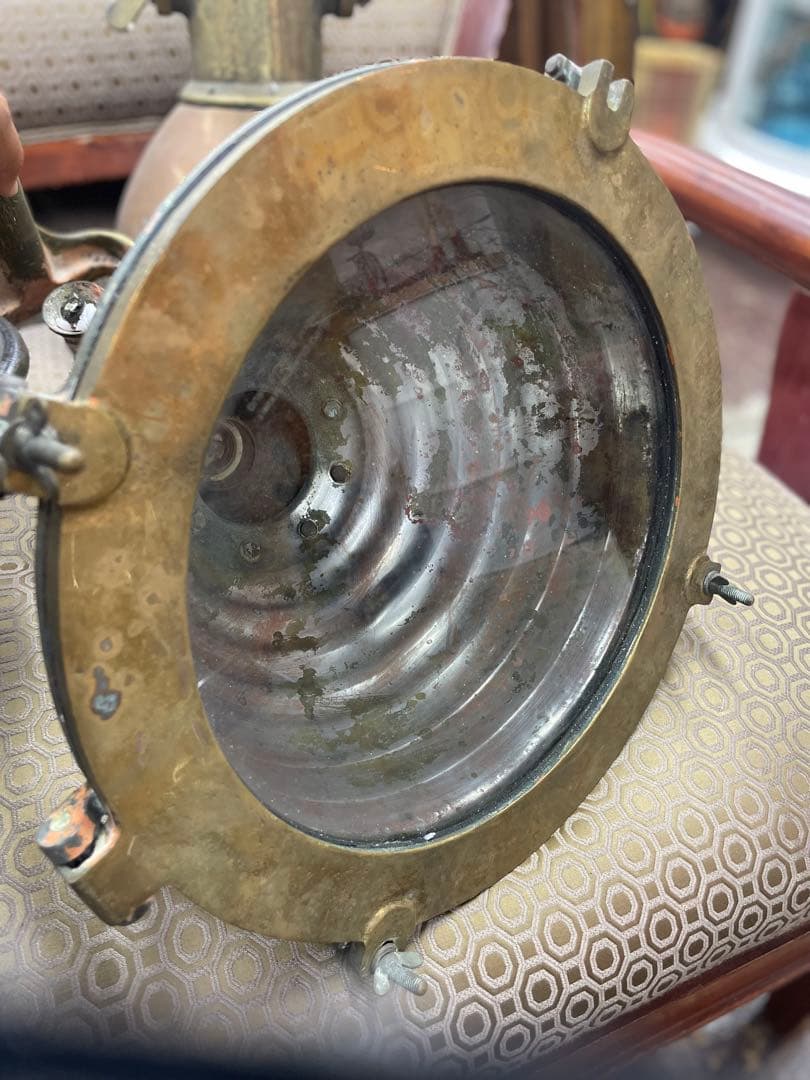 真鍮製ポートホールランプ　アンティーク品