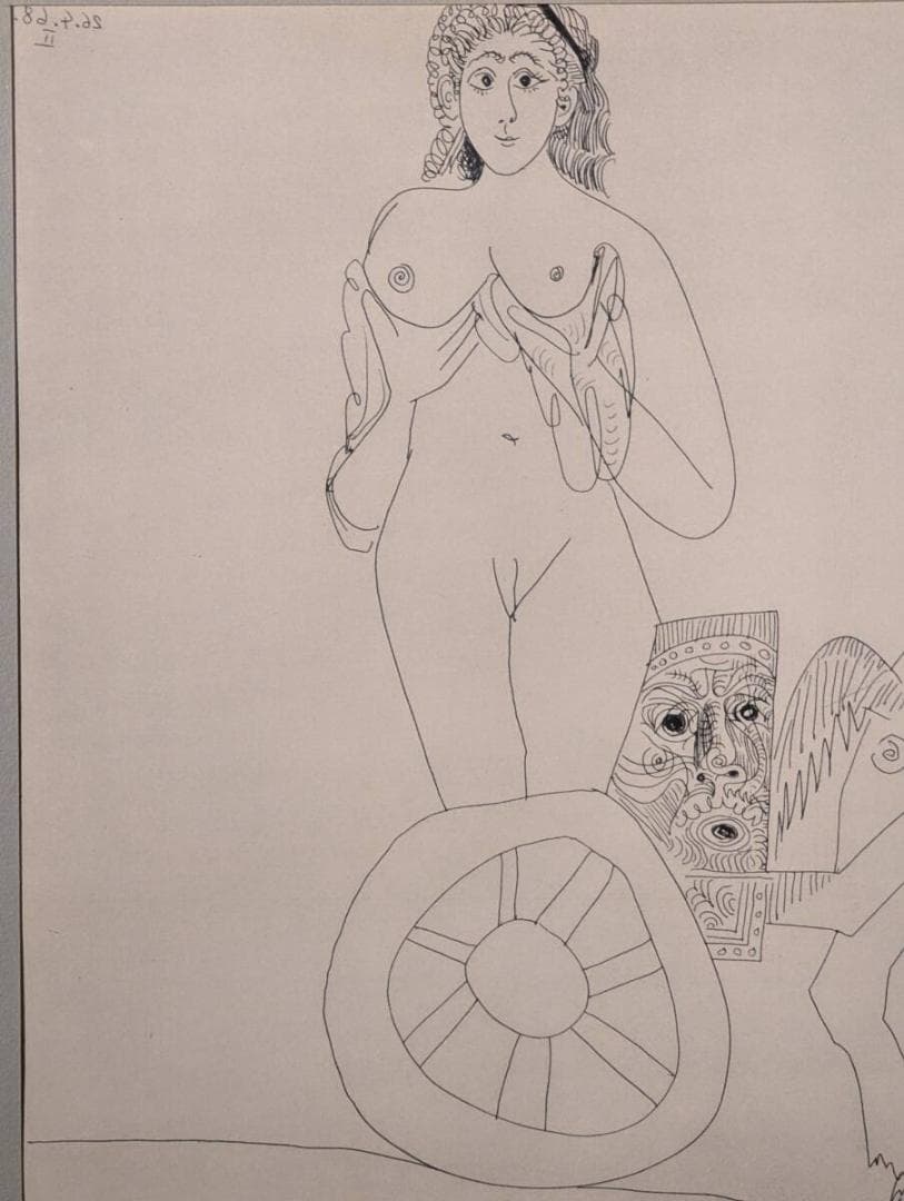 【真作】【複製】複製画　パブロ・ピカソ　エロチカシリーズ　独創的な線描画　W36