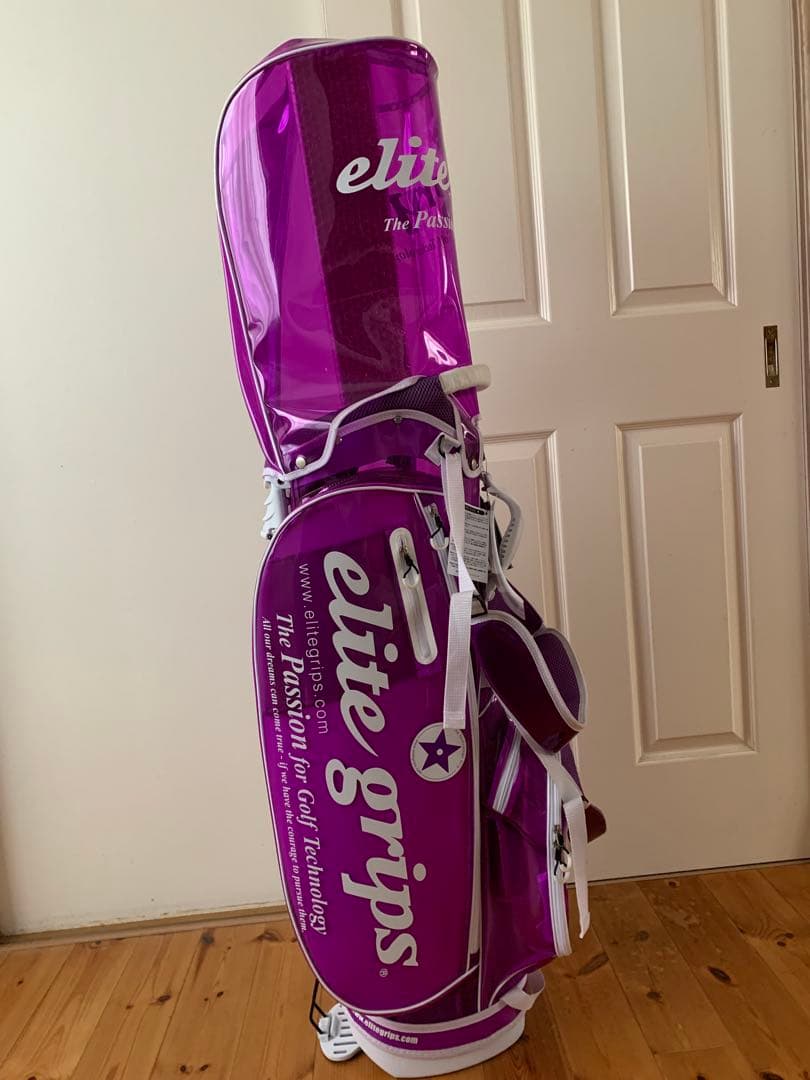 【新品タグ付き】エリートグリップ キャディバッグ&ミニトート クリアパープル