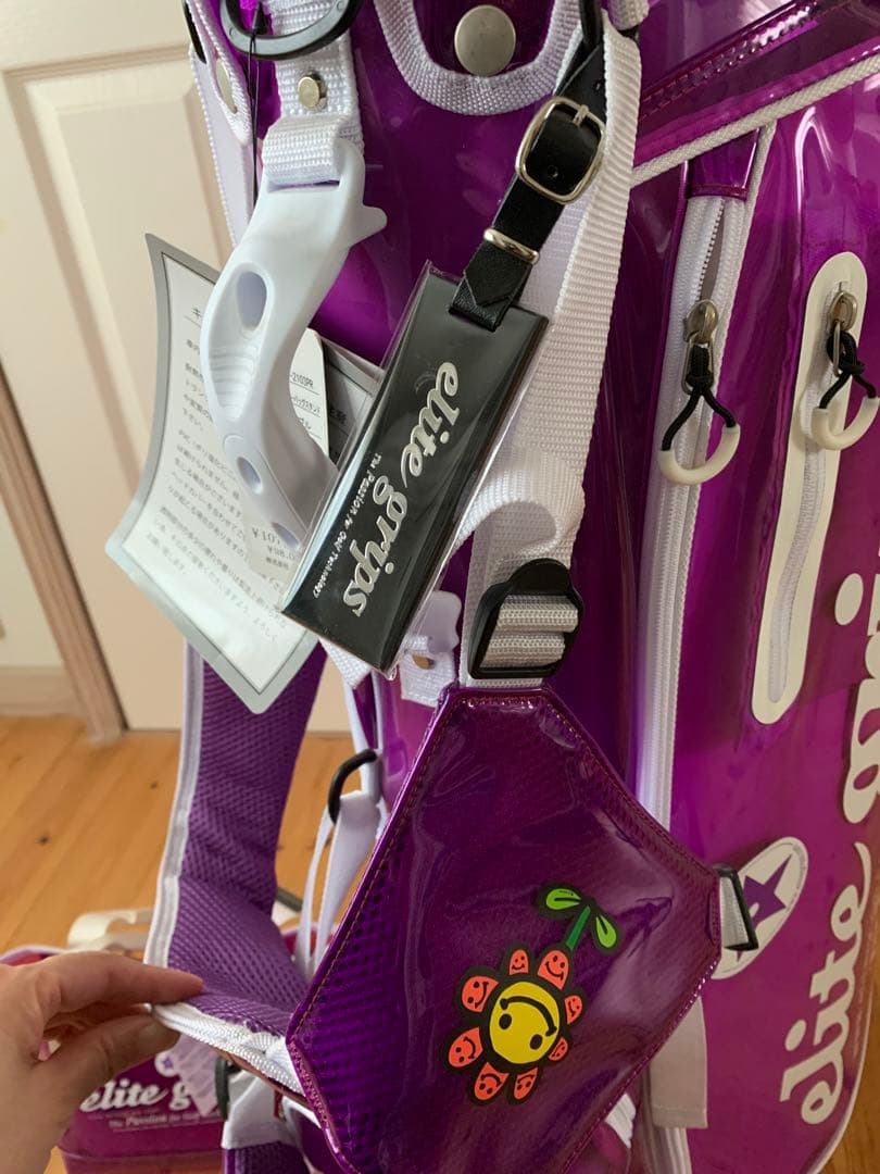 【新品タグ付き】エリートグリップ キャディバッグ&ミニトート クリアパープル