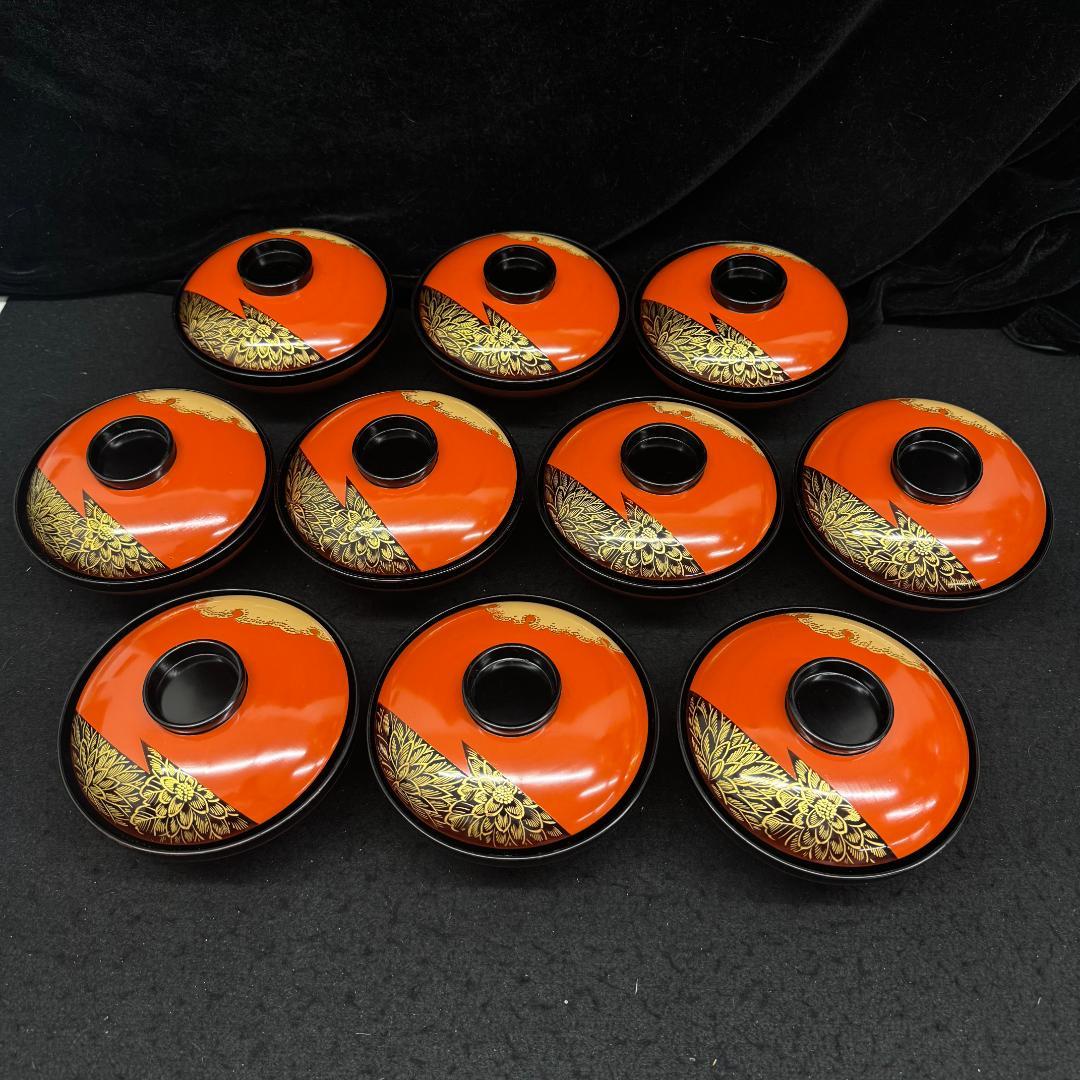 輪島塗　吸い物椀　10客(木箱付)