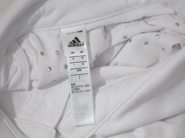 60996　アディダス　メンズ　ポロシャツ　白　サイズＬ