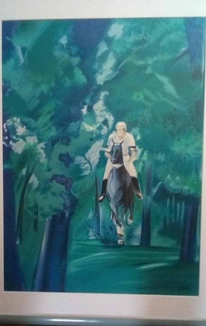 ビクトールスパン真作油彩乗馬20号鑑定二度した真作肉筆鑑定