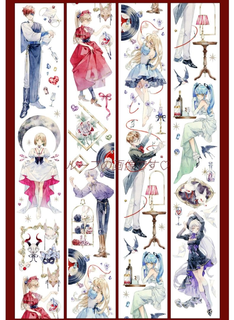 J1099＃盈步共舞(贝壳光)柠檬树切り売り海外人物マステ女の子