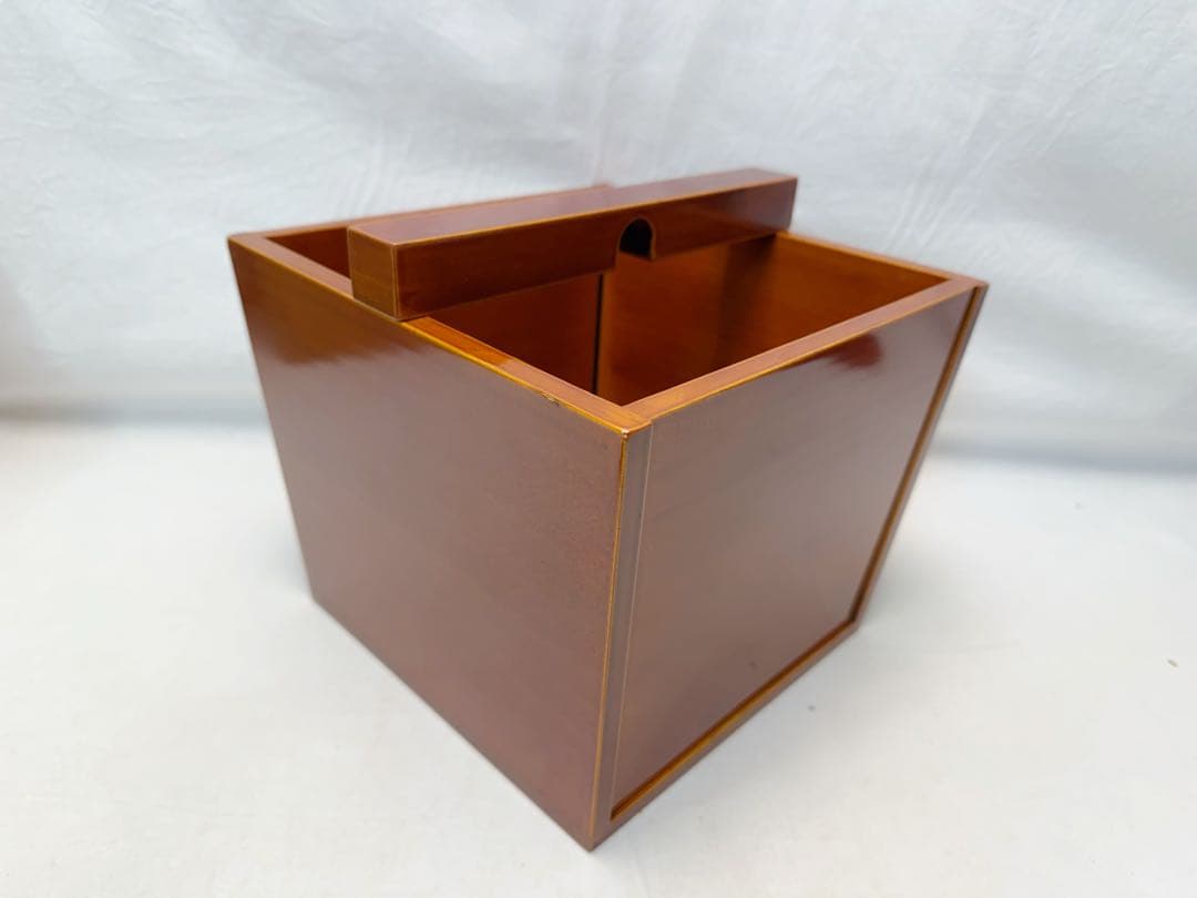 ほぼ未使用 茶道具 飛騨春慶塗 釣瓶水指 つるべ水指 天然木製 元箱