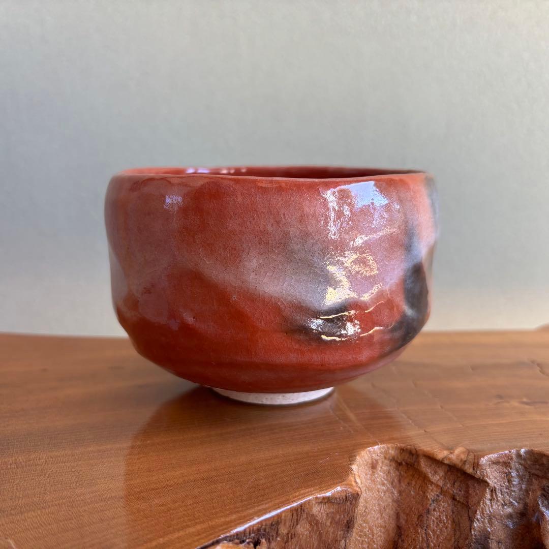 赤楽茶碗 楽焼 昭楽 抹茶碗 茶道具 共箱(306Bc)