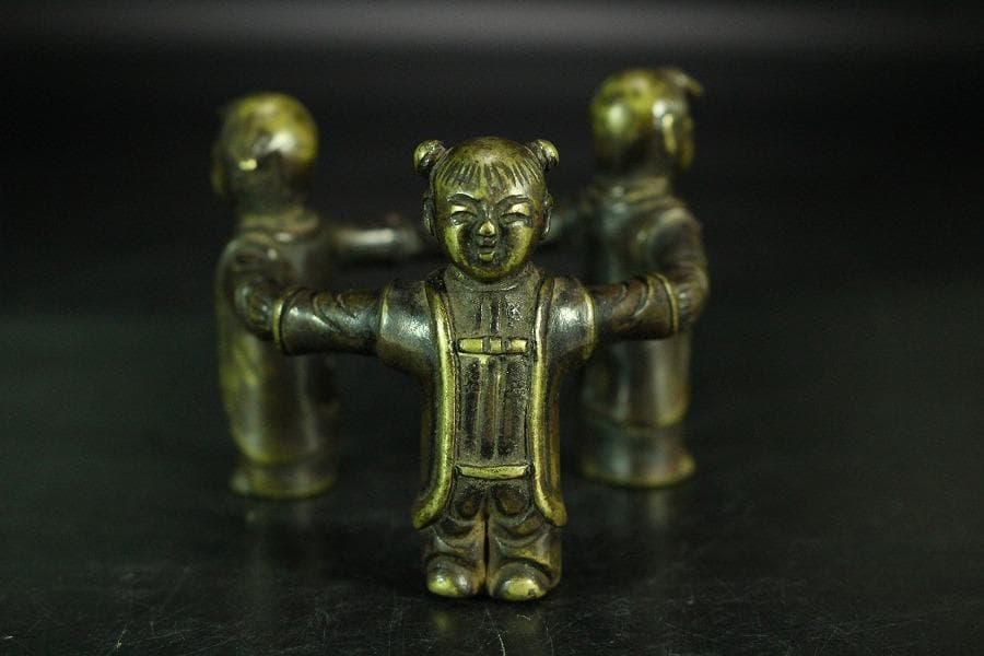 茶道具 唐物 三唐子 蓋置 時代物(K-A824)