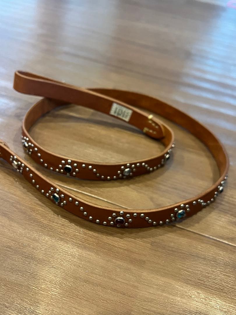 ronherman ロンハーマン スタッズ付きレザーリードと首輪セット 小型犬用