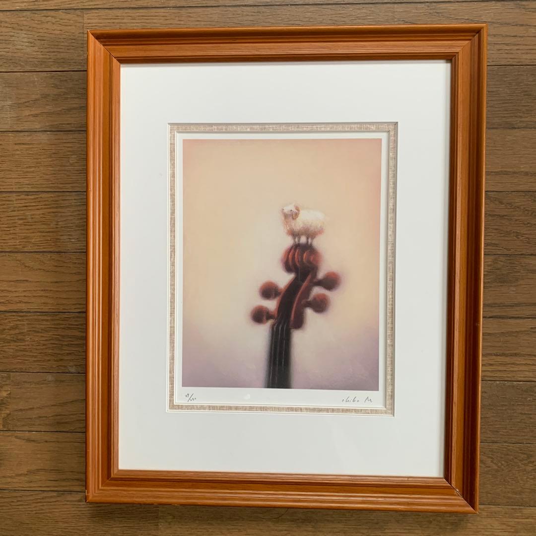 牧野千穂　版画（ジクレー）　題名 「ヨハンの羊」