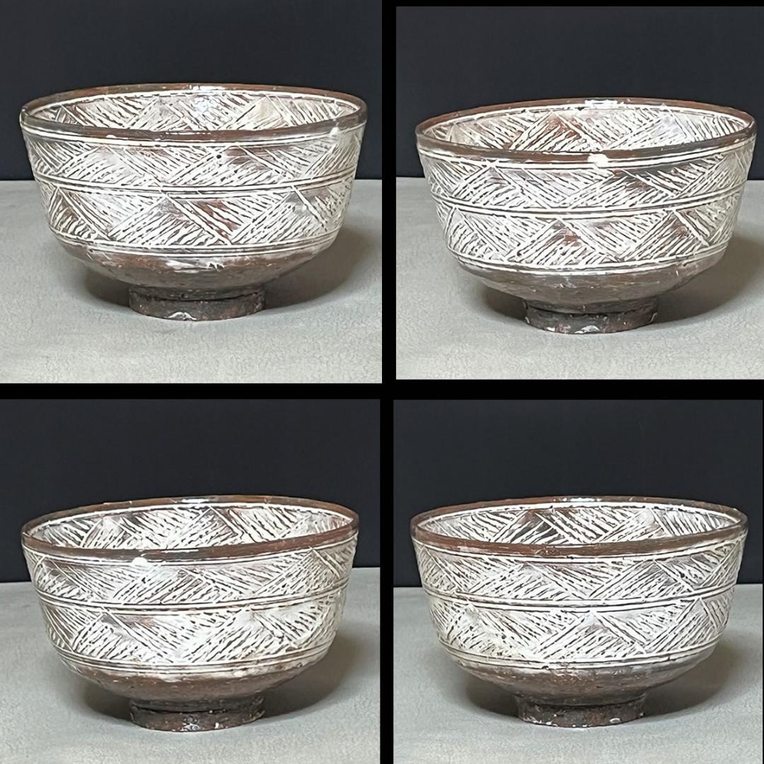 華中亭道八 三島茶碗 共箱 三嶋茶碗 抹茶碗 茶道具 【k3399】