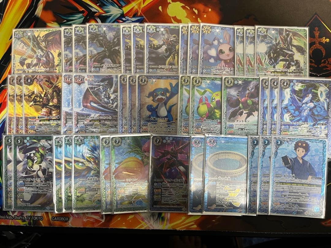 バトスピ 青緑デジモン　デッキ　スリーブ付き