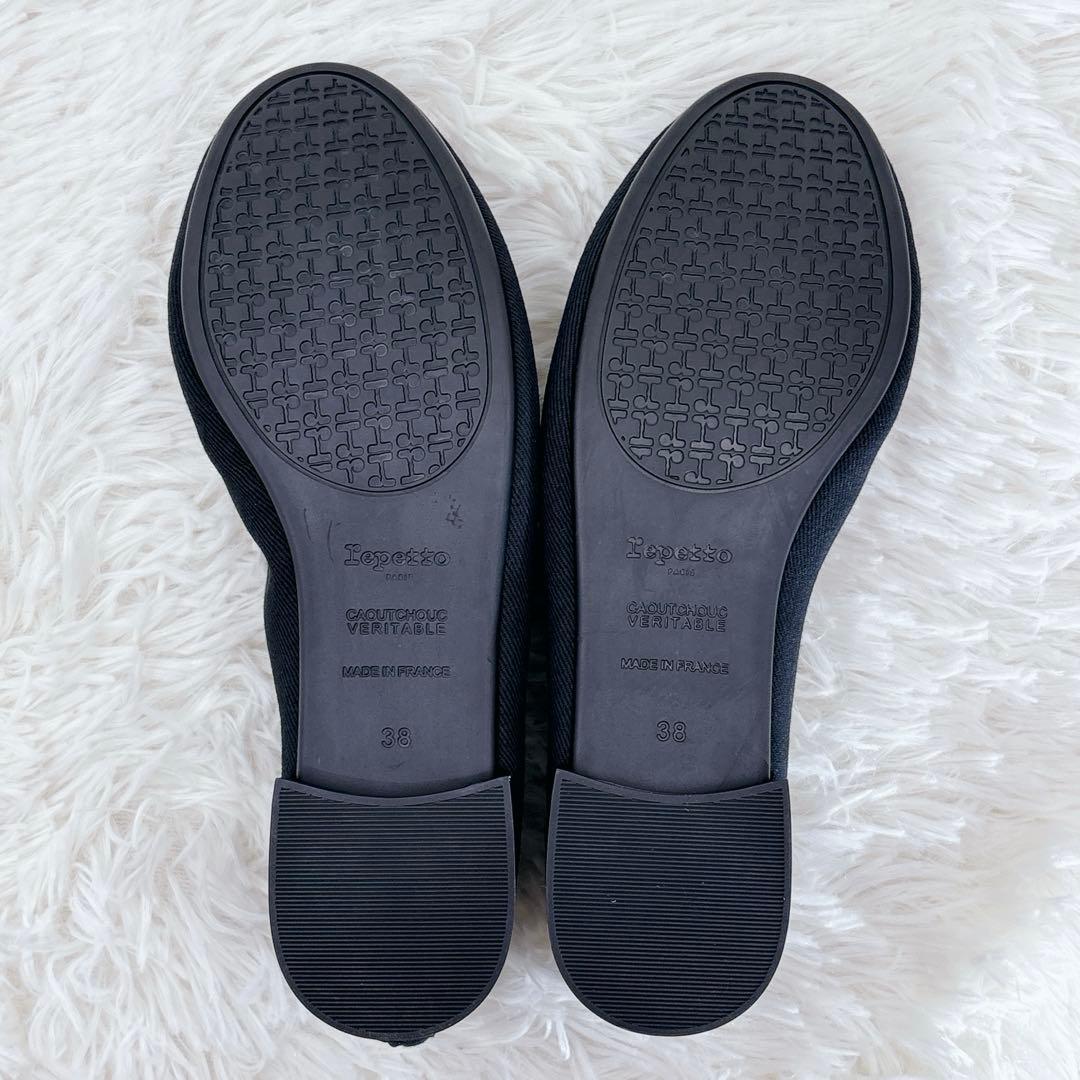 未使用級 レペット バレエシューズ リボン ブラック 黒