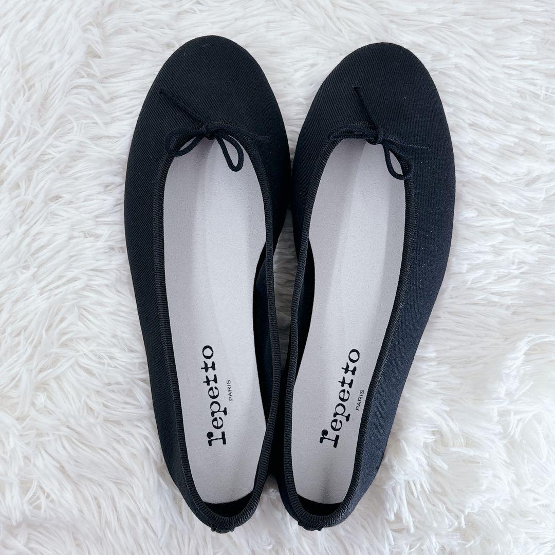 未使用級 レペット バレエシューズ リボン ブラック 黒