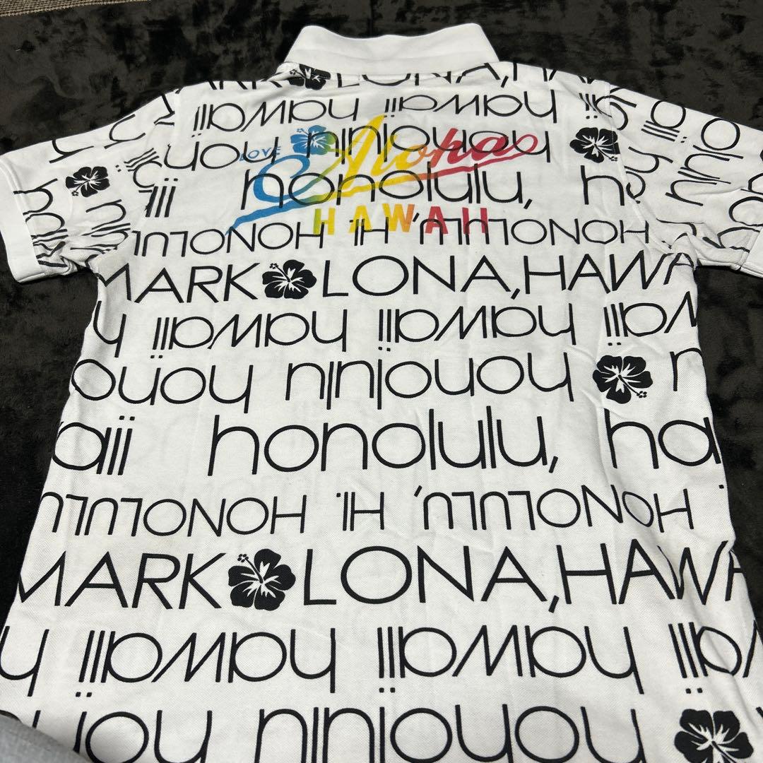 HAWAII MARK ポロシャツ 白黒プリント