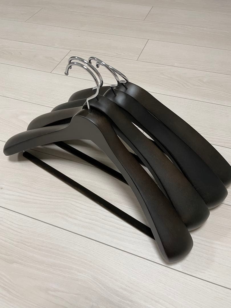 NAKATA HANGER メンズスーツハンガー 4本組 スモークブラウン
