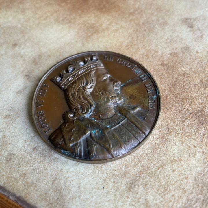 超レア！19世紀フランスアンティーク　ルイ6世　フランス国王　銅製メダル