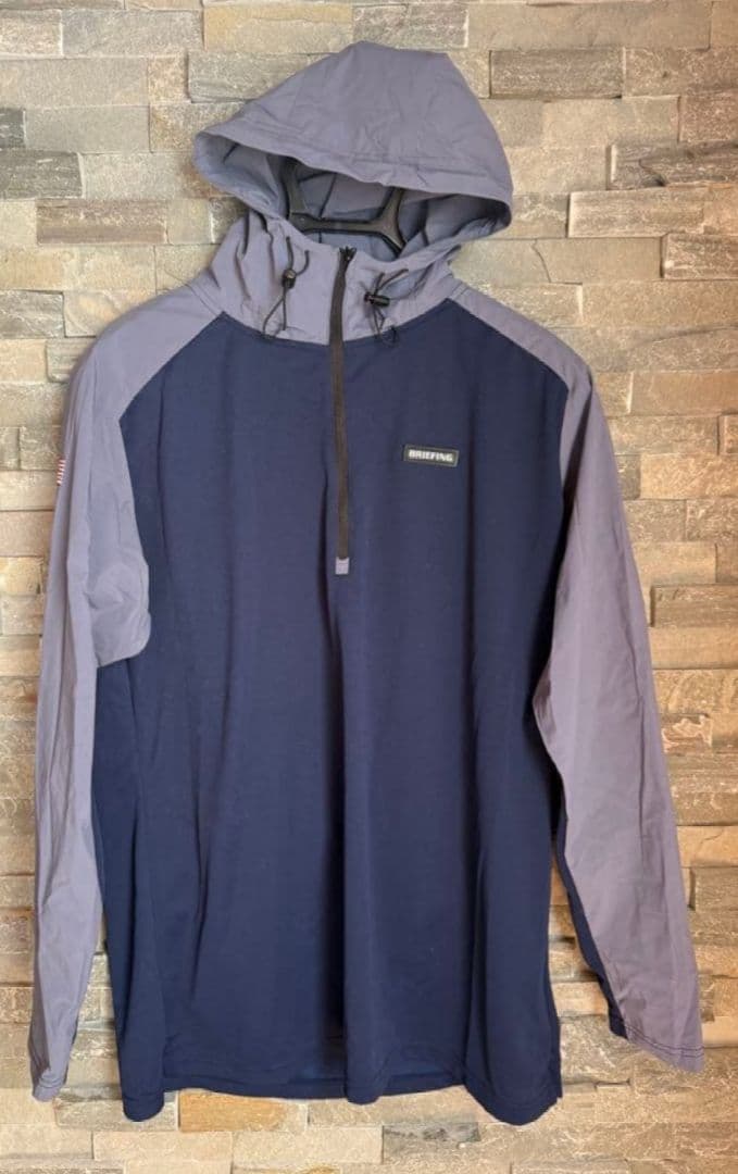 ブリーフィング　メンズ　ゴルフウェア　ハーフジップ　フーディー　パーカー