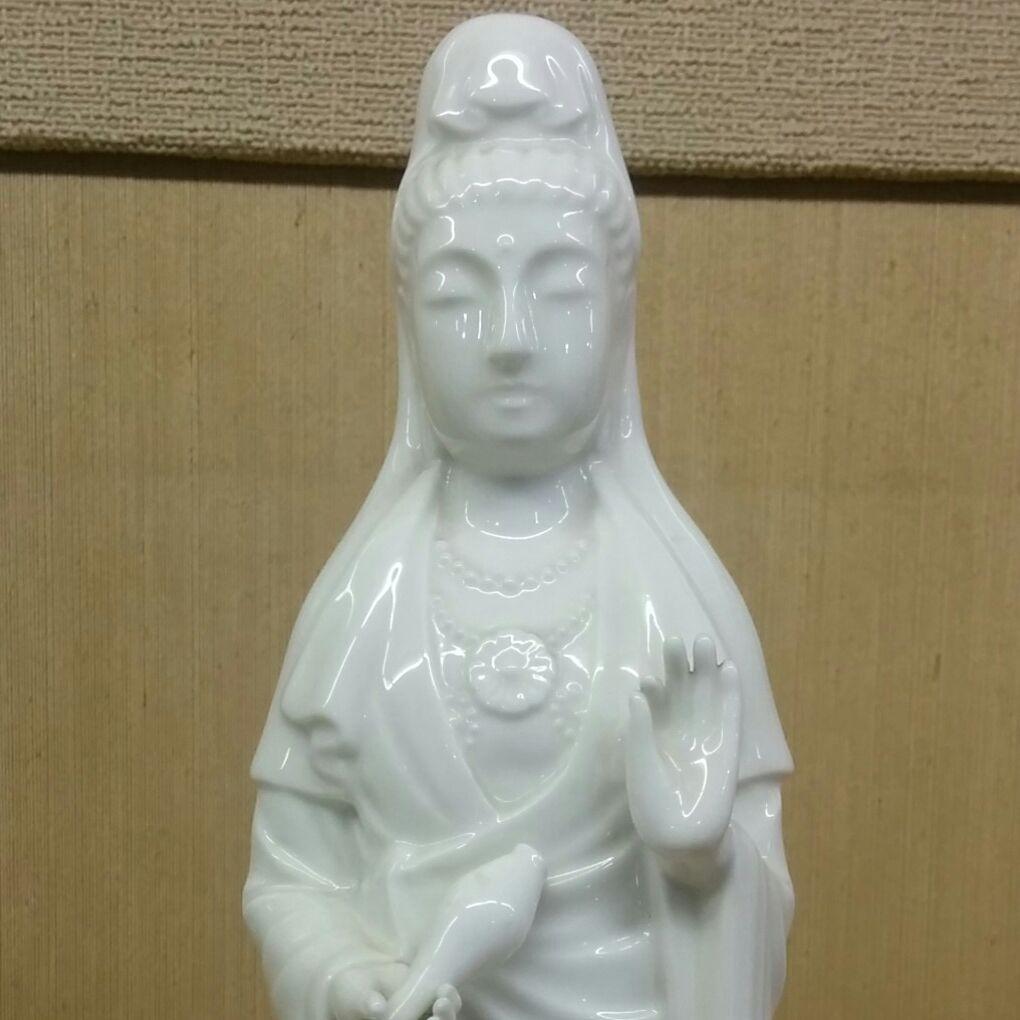 送料込　有田焼　ボンチャイナ　観音像　1960年代