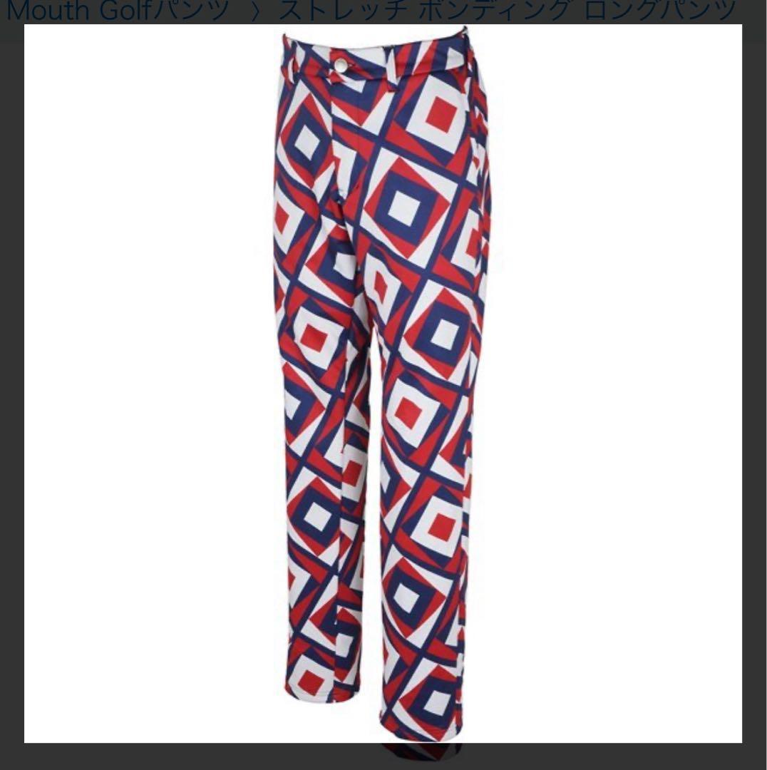 新品　LOUDMOUTH ボンディングパンツ　L 幾何学模様 ゴルフウェア