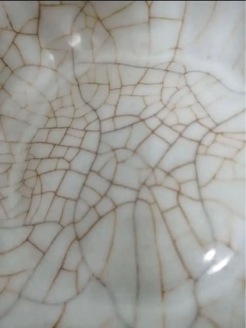 No.8宋時代 官窯 六角盤 「 官」在銘、骨董品 文宝庫C Y蔵品。