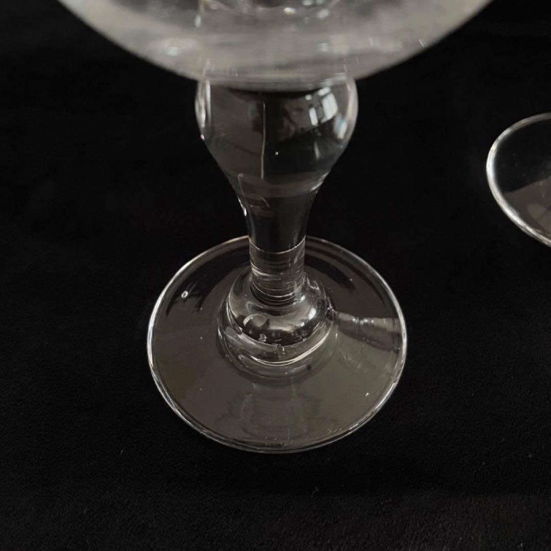 作家もの　吹きガラス　宙吹きガラス　足つきグラス