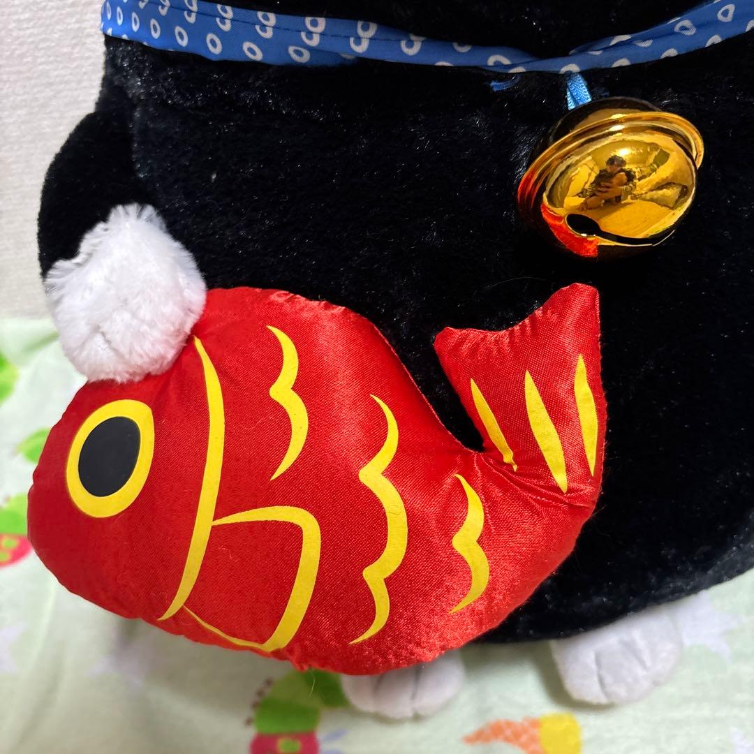 ひげまんじゅう 招き猫弐 BIG 鯛もち 黒豆 プライズ 猫 ぬいぐるみ