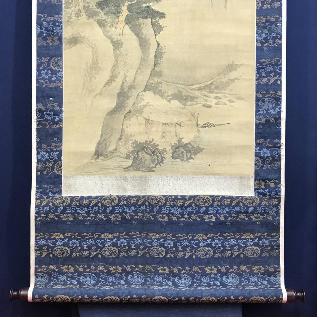 模写/谷文晁/山水図/山水佳趣図/山家図/山水人物図/掛軸名家伝来/AH-719