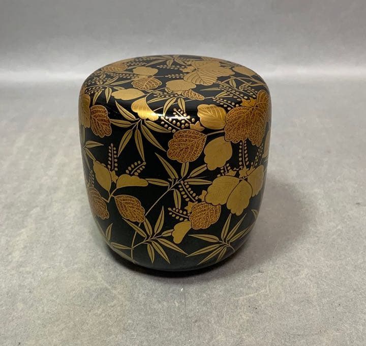 桐竹蒔絵大棗　大下香仙　茶道具