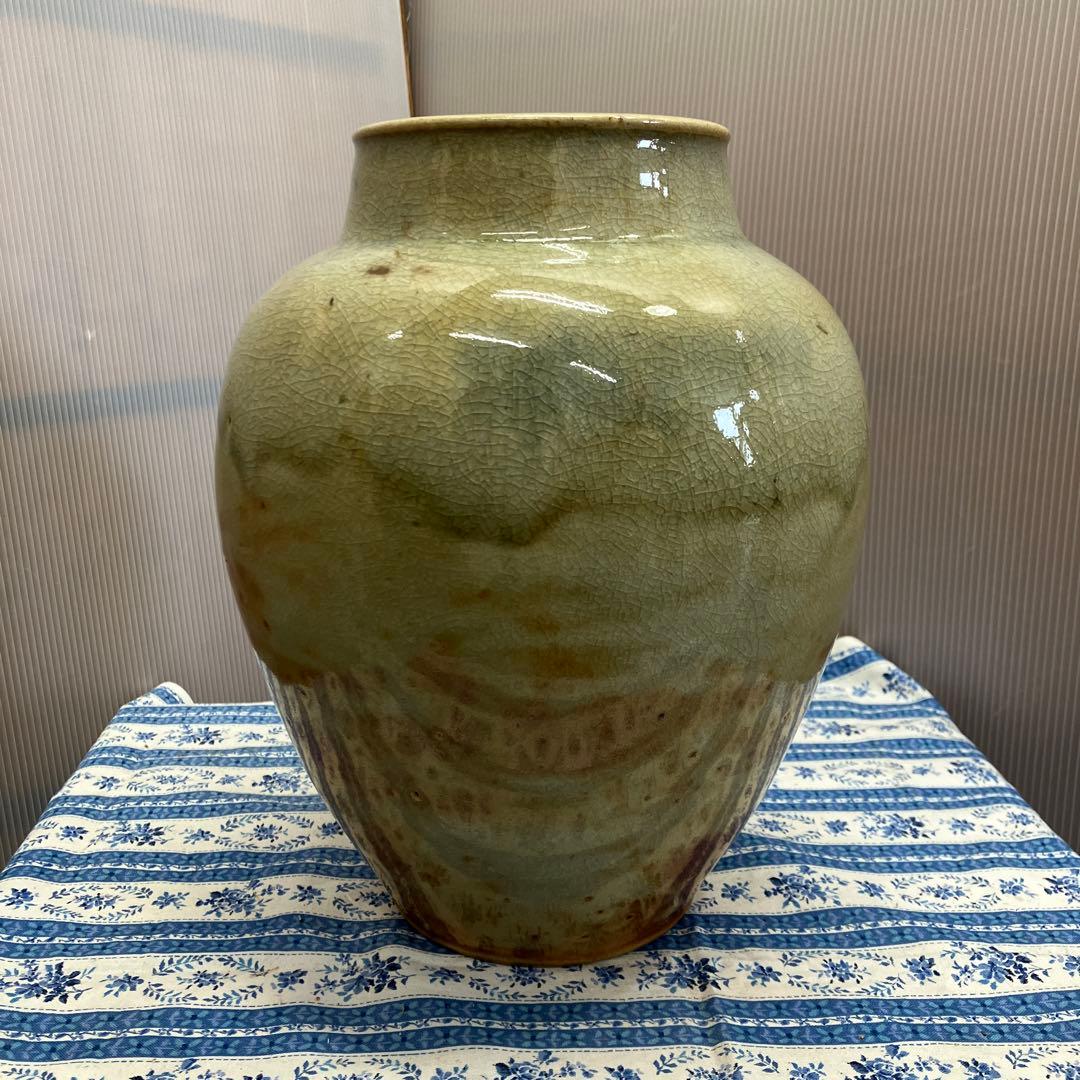 華道道具　灰釉壺　S62KYT