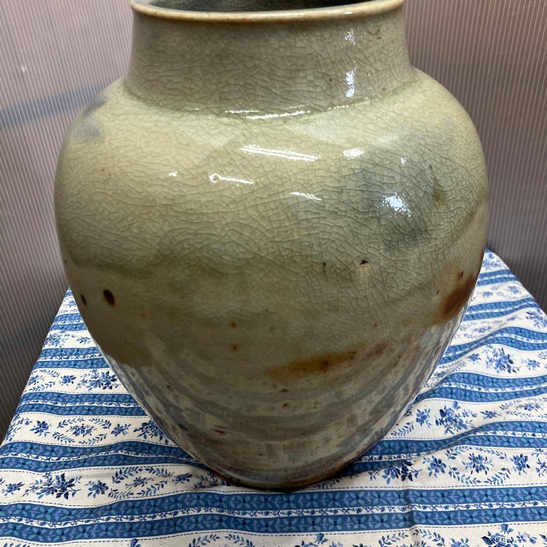 華道道具　灰釉壺　S62KYT